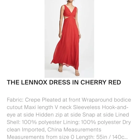 Fame and Partners The Lennox Dress in Cherry Red Size 8 New with Tags - Picture 4 of 15